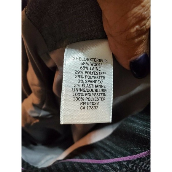 Banana Republic Women Solid Gray Wool Mid Rise Straight Legs Dress Pant Size 8P - Picture 12 of 12